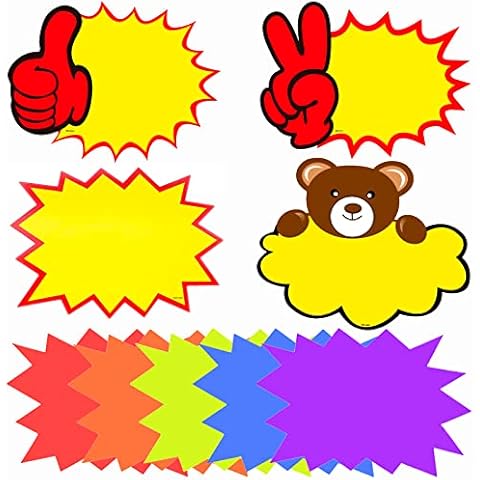 90 Sheets Price Tag Fluorescent Fluorescent Sign Paper Blank Star Shape Various Bright Colour Display Sale Price Cards for Shop and Supermarket Cover