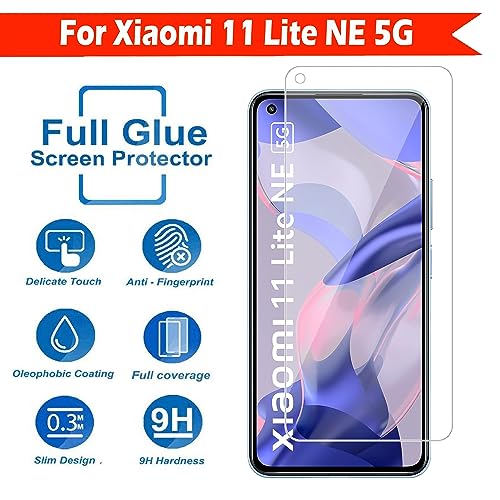 Image of Tempered Glass Screen Protector Compatible for Xiaomi 11 Lite NE 5G / Xiaomi 11 Lite with Full Screen Coverage; Except Edges and Easy Installation Kit(Transparent), Pack of 1