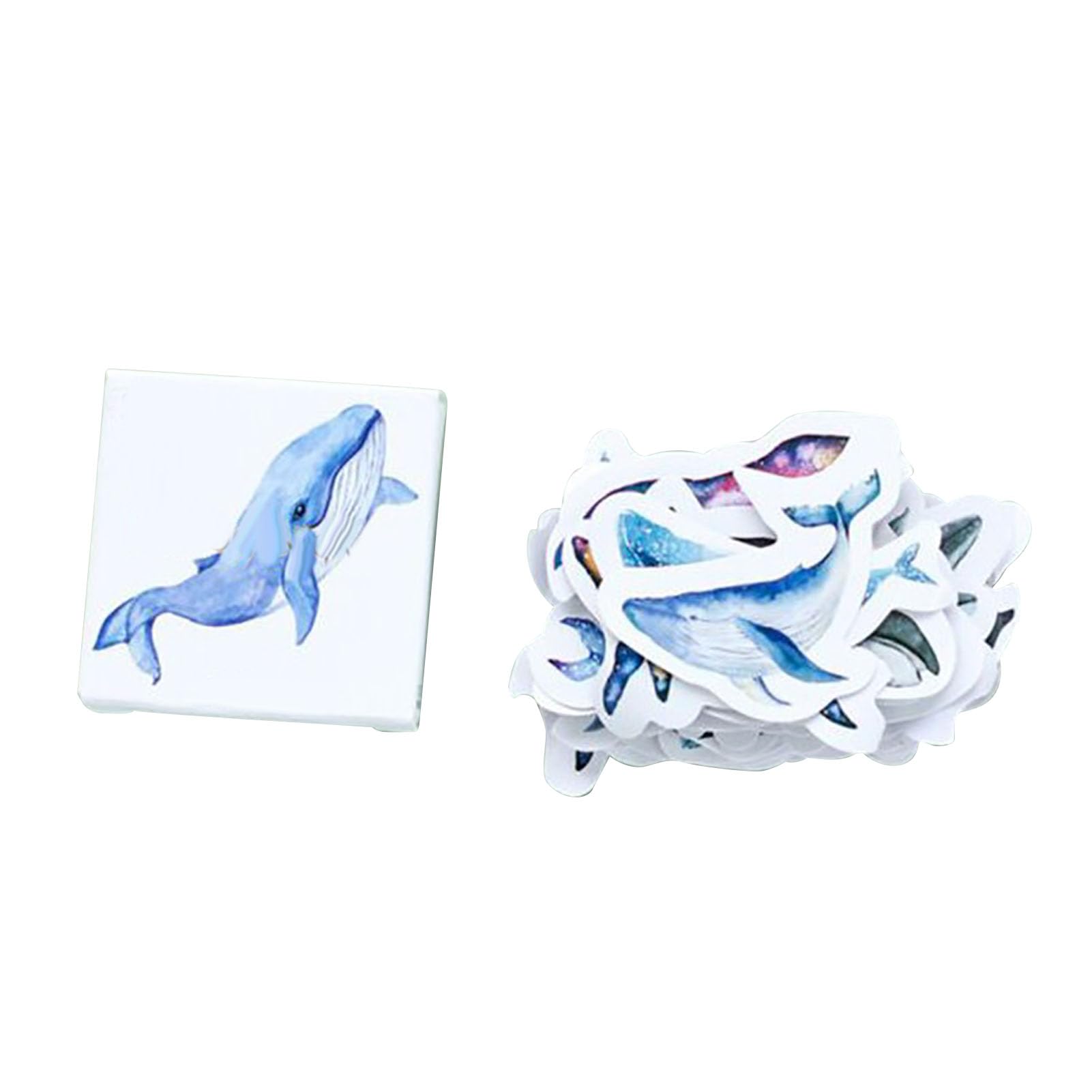 45 Pegatinas de Ballena de Animales Marinos para álbum de Recortes DIY, Juego de Pegatinas Adhesivas para Decoración de álbumes