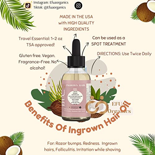 Efua Oil, Ingrown Hair Removal and Razor Bump Stopper Oil for Shaving