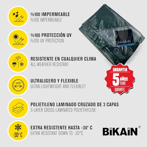 Bâche imperméable pour l'extérieur Bikain 4x6m bâche de protection jardin en polyéthylène