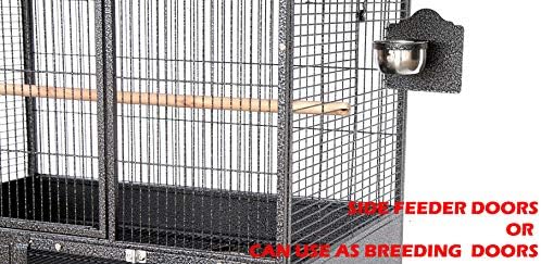 Bird cage side feeder or breeding doors