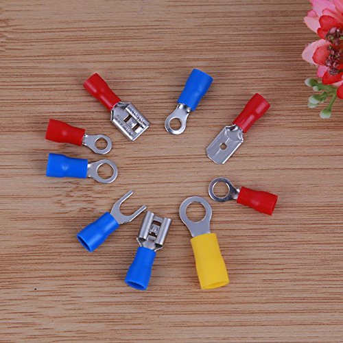Davitu 1200Pcs Assorted Insulated Spade Cable Connector Crimp Electrical Wire Terminal Set Kit Red Blue Yellow