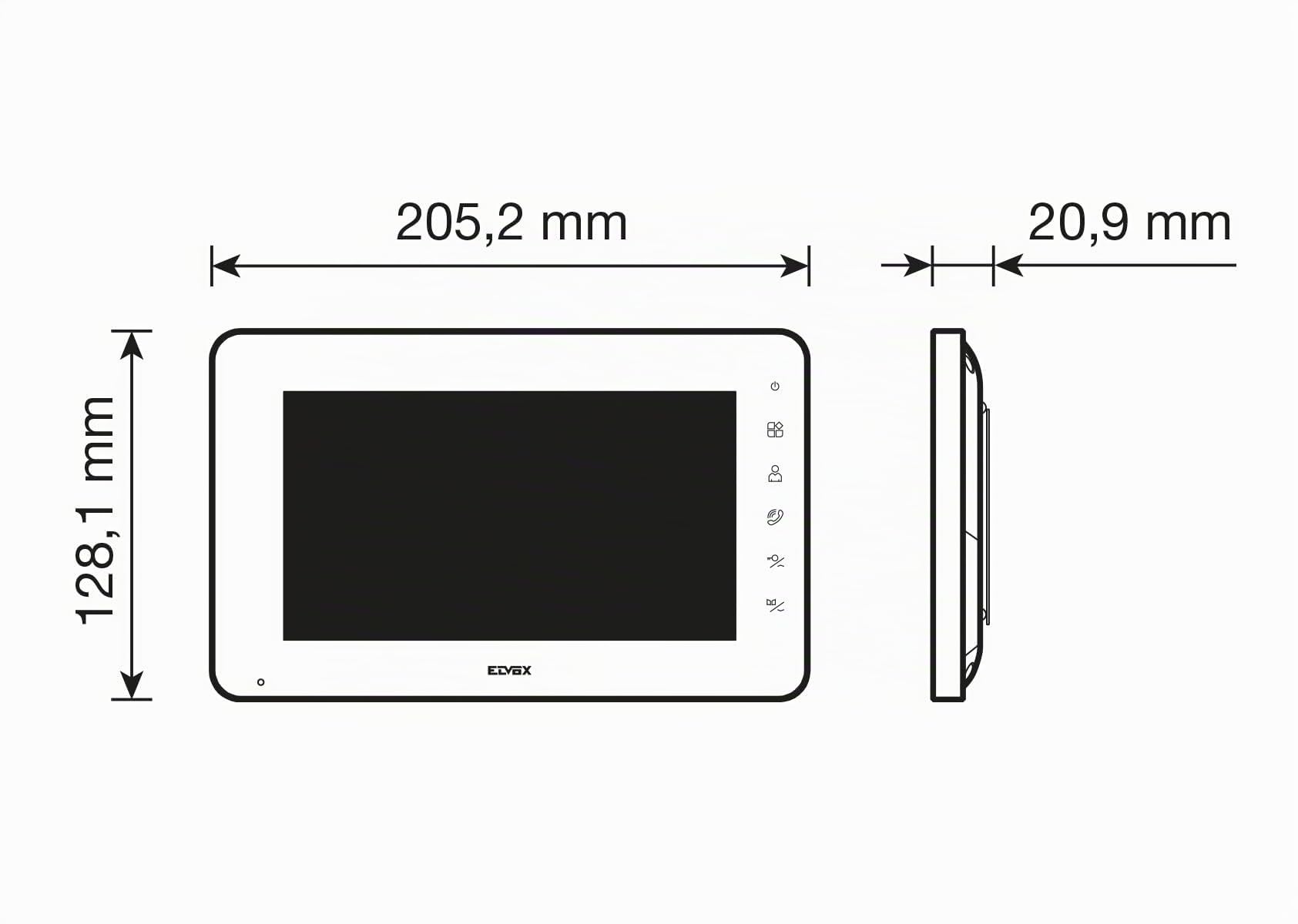 VIMAR K42931 Kit visiophone 2 familles pour Pose en saillie avec: 2 interphone, Platine de Rue à 2 Boutons, 2 alimentations DIN, étriers de Fixation, Contrôle des accès RFID, Écran 7 Pouces