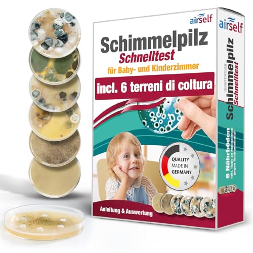 Test della muffa per camere bambini e neonati – Test rapido aria interna per rilevare spore e controllare la qualità dell’aria