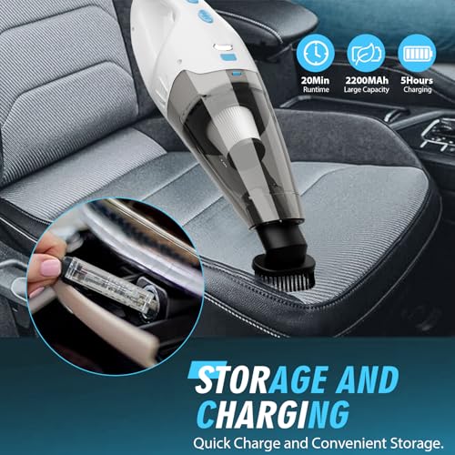 FUOAYOC Handheld Vacuum Cordless, 6KPA Strong Suction & 25 Mins Runtime, 1.6lbs Lightweight Hand Vacuum Cordless Rechargeable with HEPA Filter/LED Light/Multi-Accessories,for Home/Car/Office Cleaning by FUOAYOC - Used condition - Image 7