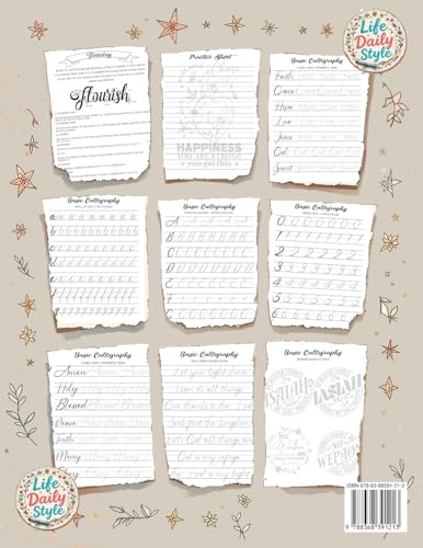 Calligraphy Practice Book: For Bible Verses - A Christian Calligraphy Workbook with Hand Lettering & Tracing Sheets Easter & Religious Gifts for Adults, Seniors, and Beginners in Bible Study - Image 2