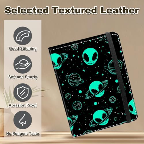 Image of Photo Album 4x6 120 Photos with Strong Elastic Band, Green UFO Alien