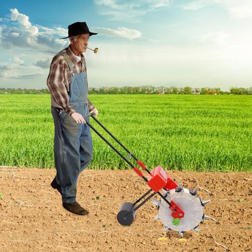 Sembradora manual de empuje para cultivo en hilera miniatura 4