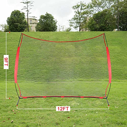 Zelus Collapsible Barricade Backstop Net 12X9 Ft, Net For Lacrosse, Baseball, Basketball, Soccer, Field Hockey And Softball Practice Barrier, Portable Hitting Net For Backyard, Park, With Carry Bag #TOP3
