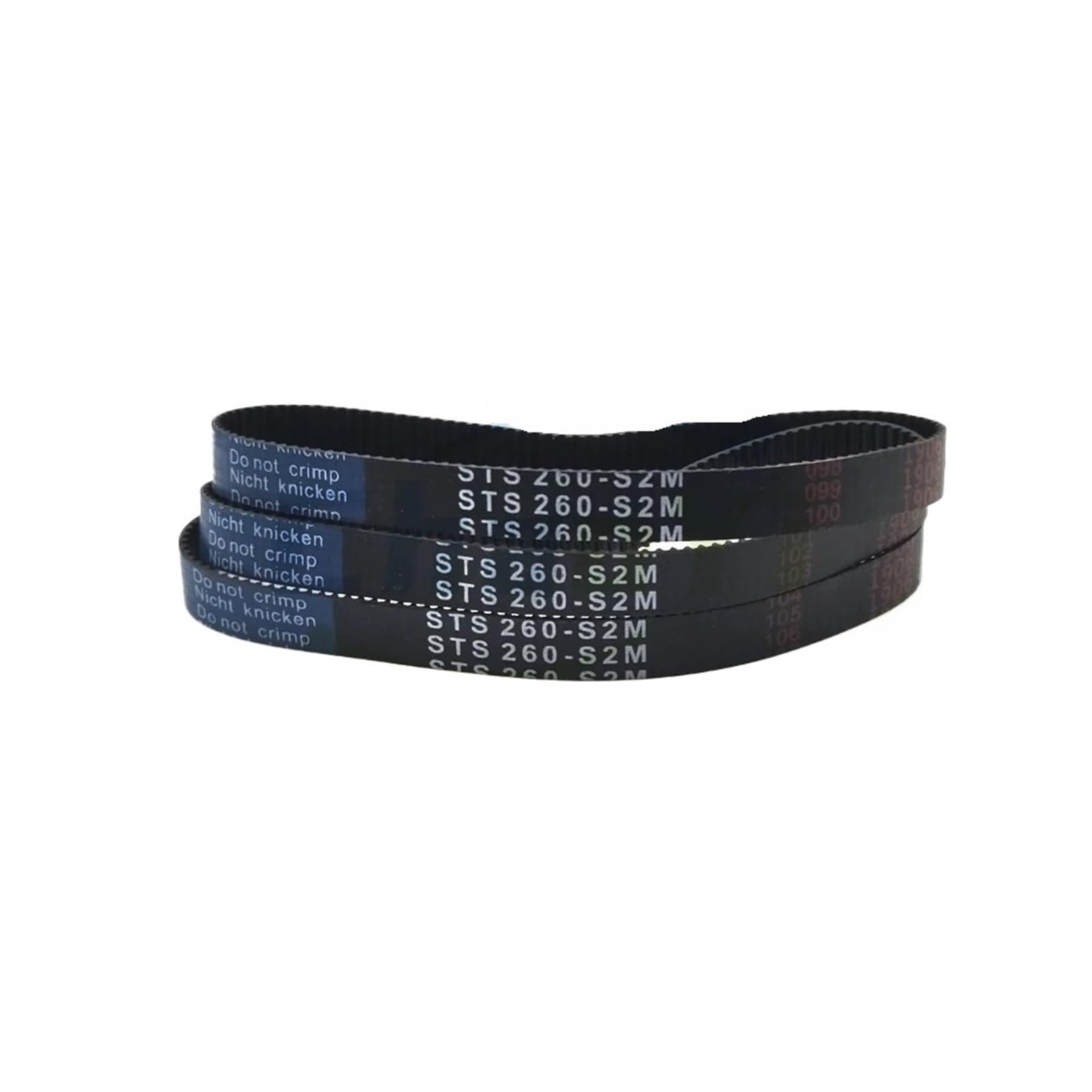 Courroie synchrone S2M en caoutchouc de 358mm avec 179 dents pour transmission précise lot de 5
