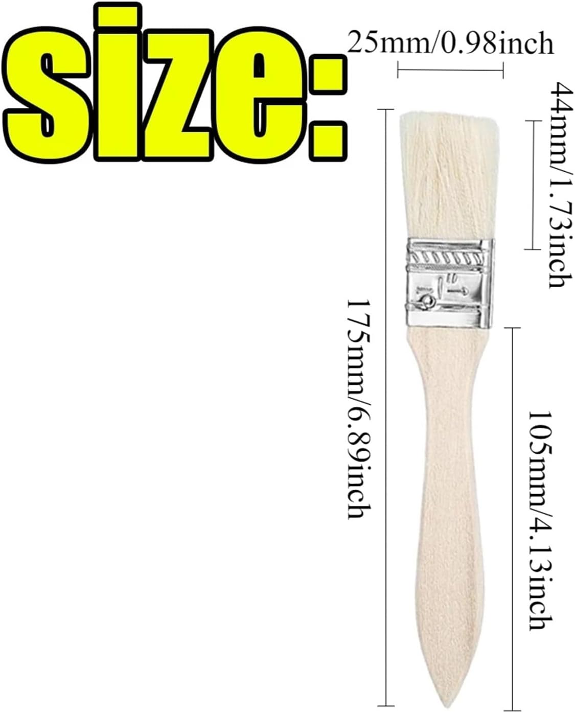 1-100Pcs Wood Handle Paint Brushes BBQ Brush For Drawing Staining Basting Dyeing Applying Glues Primer Oil Art Crafts(20Pcs)