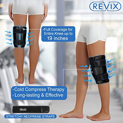 Image of REVIX XL Ice Pack for Knee Replacement Recovery, Ice Wrap with Cold Compression for Discomfort and Fatigue, Gel Cold Pack Wrap Around Entire Knee, Promoting Flexibility and Mobility (Pack of 2)