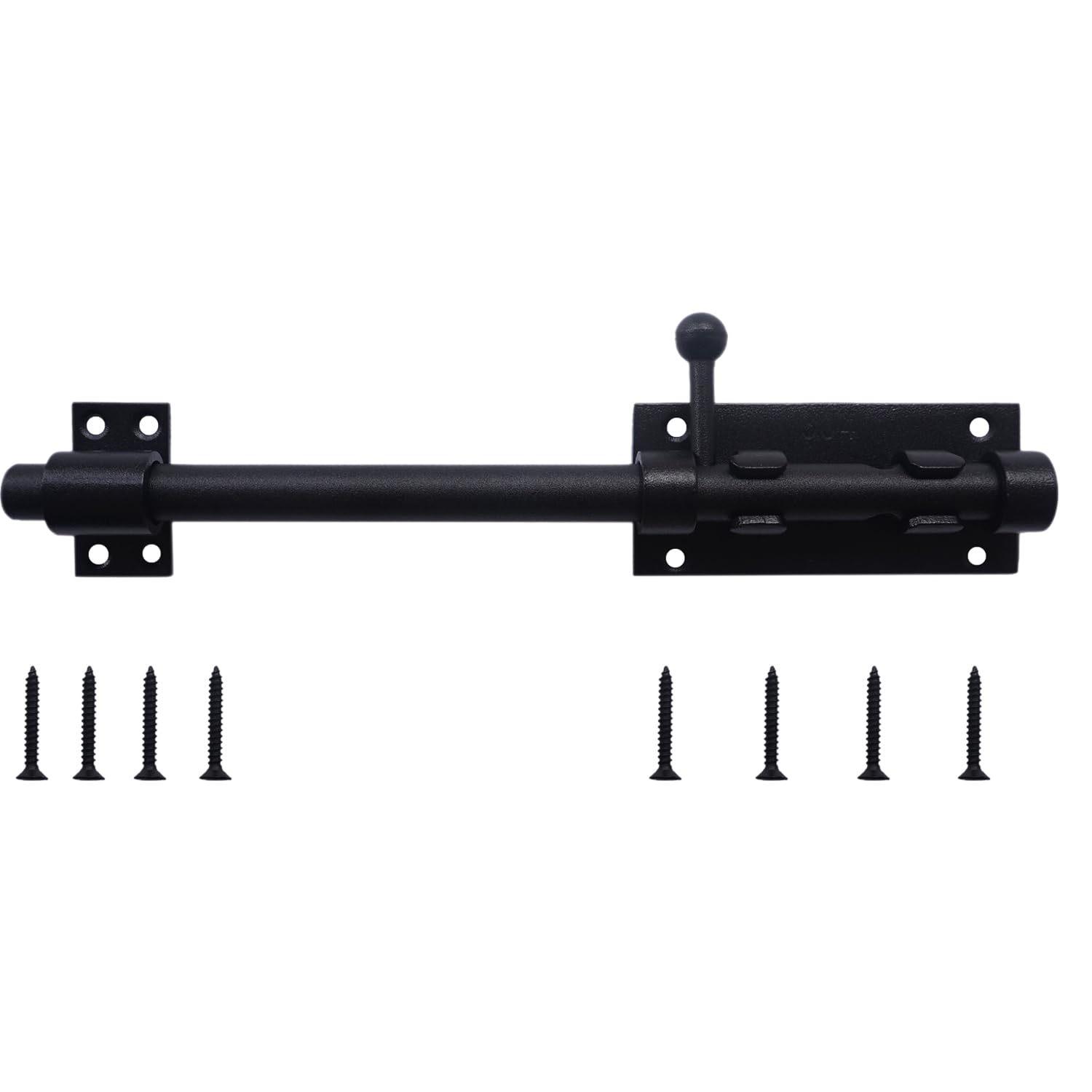 25,4 cm großer Schieberiegel, schwarz, robuster Zylinderriegel mit Vorhängeschloss, 304 Edelstahl, Schieberiegel, Torriegel, verdicktes Türschloss, Hardware für Zaun/Scheune/Schuppen