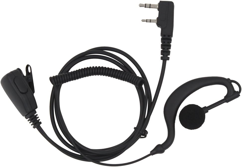 AOER2 pin Curve Ear Hook Earpiece for Two-Way Radio Walkie Talkie Kenwood TK-378 TK-378G TK-430 TK-431 Wouxun KG-UV1D KG-UV2D KG-UVDIP Puxing PX333 PX888 PX888K PX328