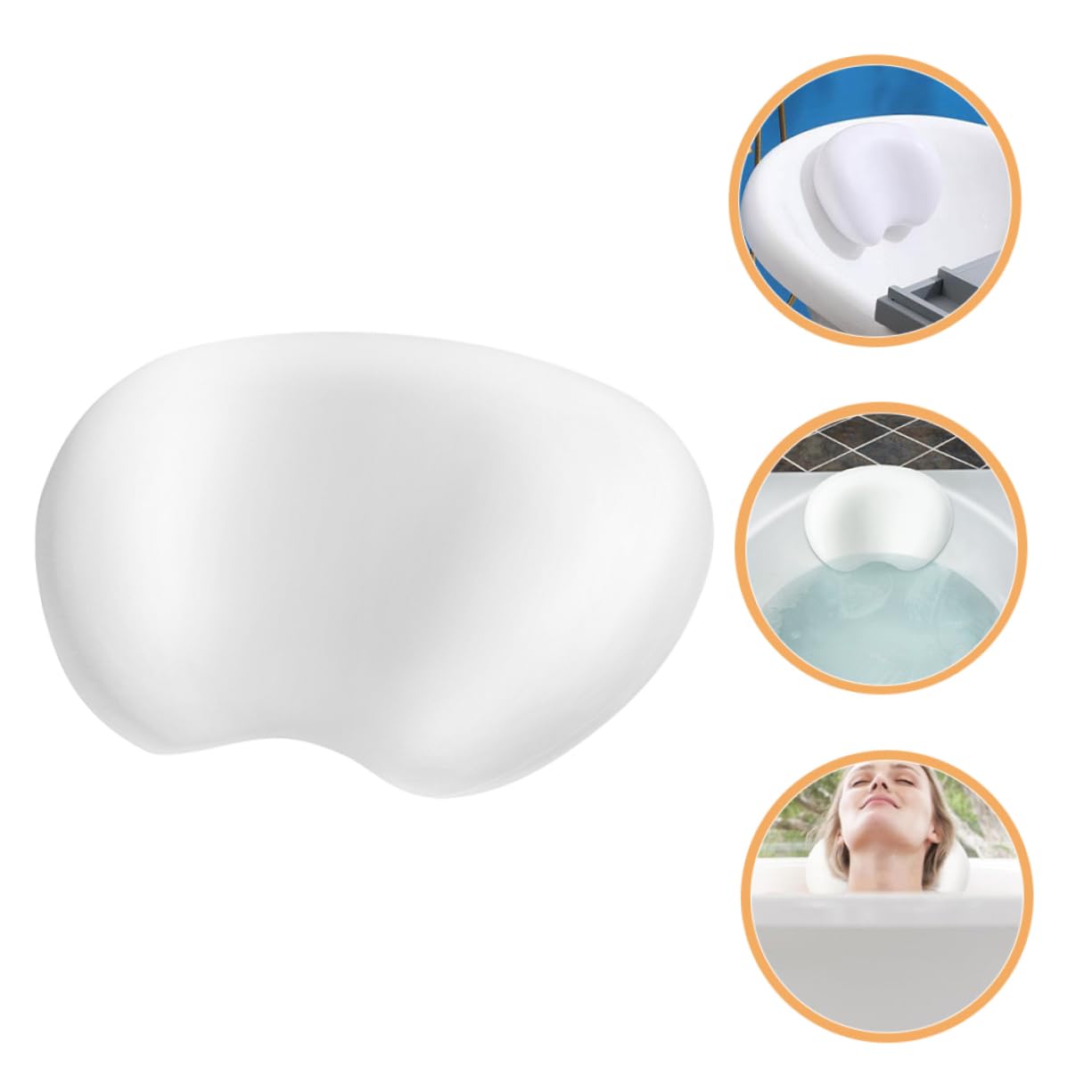 Amazon.co.jp: UTHCLO 白色のPU素材使用した 浴槽用バスピローは 頭 首 