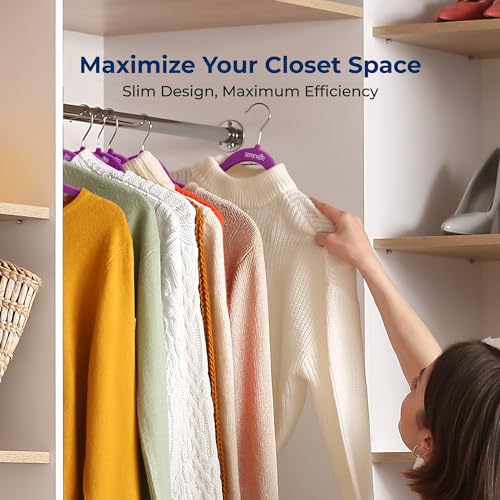 Image of SereneLife Velvet Hangers - 150 Pack, Slim & Space Saving for Closets