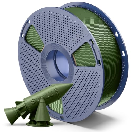 SUNLU PETG 2.0 Filament, Upgraded PETG 2.0 3D Printing Filament, 1KG Spool, Olive Green