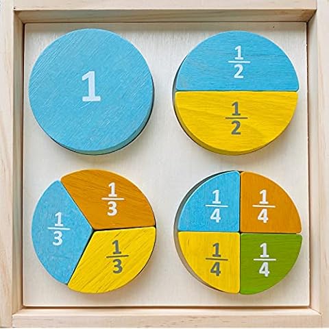 BeginAgain Fraction Puzzle - Chunky Learning Puzzle - 10 Piece Puzzle, Kids 2 and Up, 7.5" x 7.5" x 1" Cover