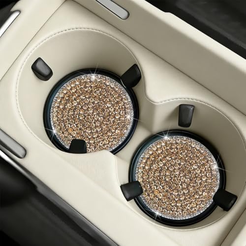 Portavasos para carro HAMOJUF con cristales 2 piezas miniatura 5