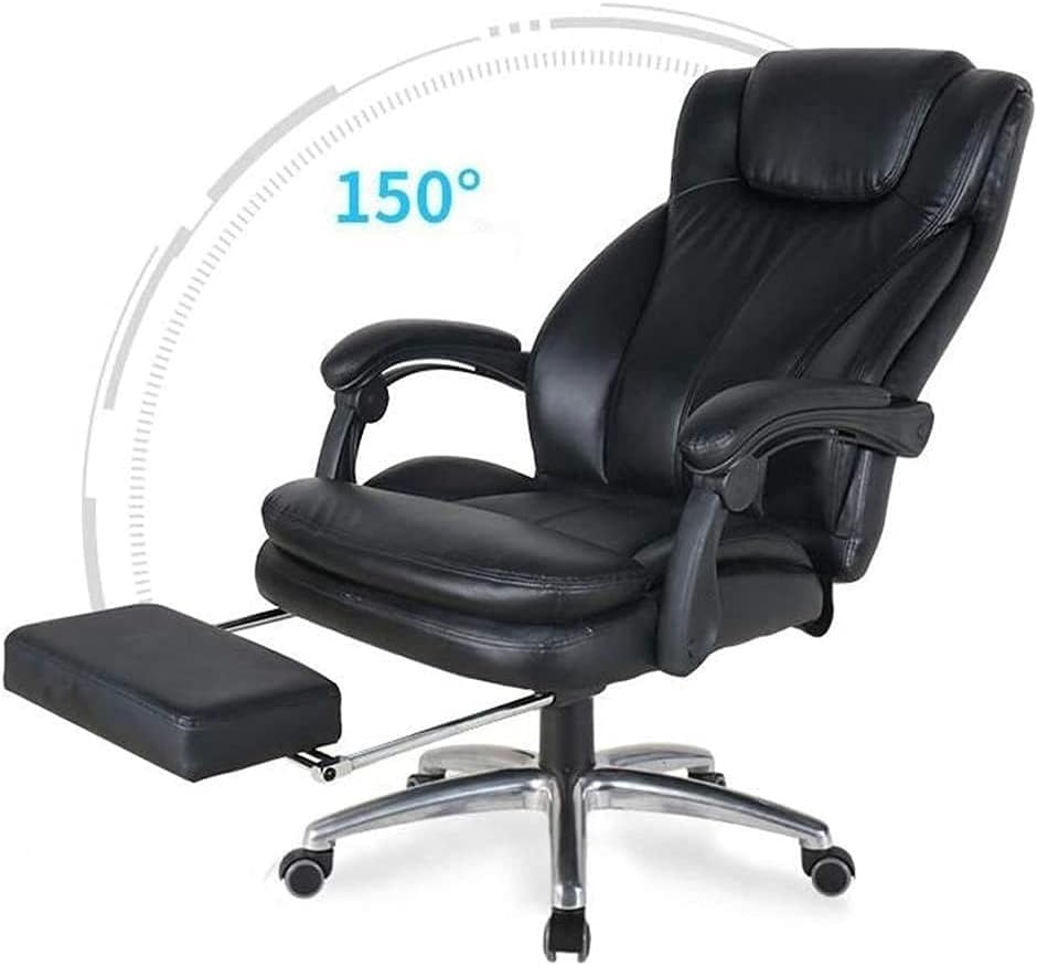 Home Office Chairs Desk Chair Leather Computer Gaming Chair Ergonomic Video Game Chairs Reclining Boss Chair with Footstool (Color : A)