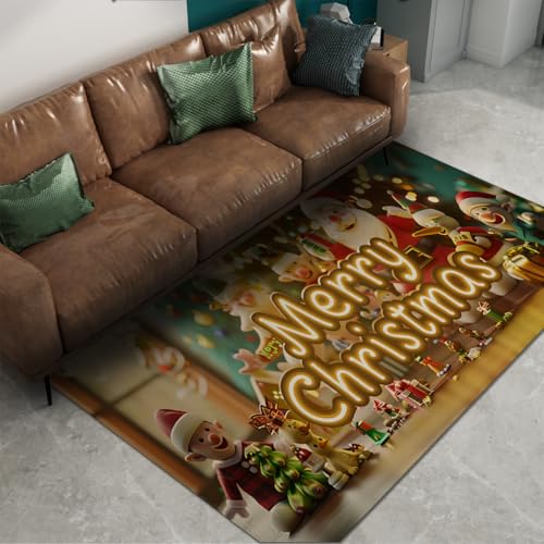 Tapis Noël 120x150cm lavable sous table pour protéger votre sol - 6