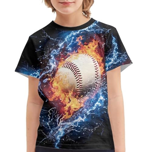 Image of JEOCODY Boys Girls Graphic Tees Funny 3D Printed Short Sleeve T-Shirts 3-16T