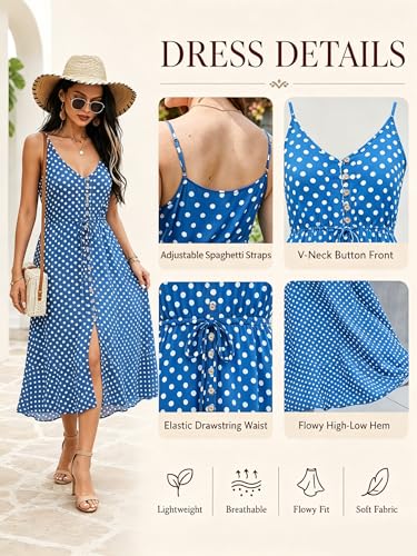 Image of BROVAVE Women's 2026 Summer Casual Boho Sundress Spaghetti Strap Midi Dress