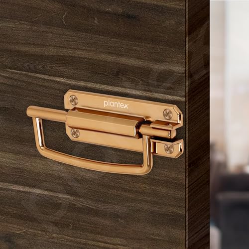 Image of Plantex Door Stopper /5 Inch Baby Latch Kadi /Door Latch for Bathroom /Door Lock for Home /Office Doors - Pack of 2 (Rose Gold)