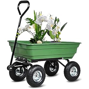 Bolderkar, handkar van staal, transportwagen met luchtbanden, gereedschapswagen, tuinwagen, 100 x 47 x 99 cm