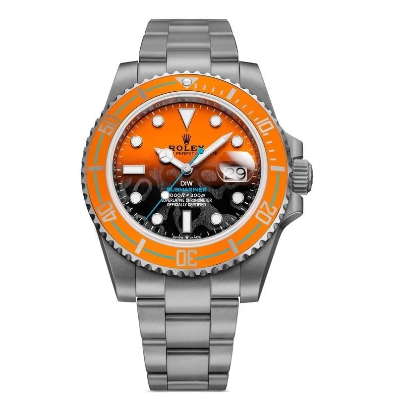 MIDDLEAST Rolx Diw Submariner Black/Orange Mens Watch Dial - Analog, Stainless Steel (B0CY8M4NHP) Amazon Price History, Amazon Price Tracker