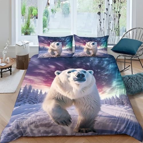 Housse de couette ours polaire parure de lit imprimé 3D 200x200