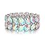 Oval-Iridescent AB Silver-Tone