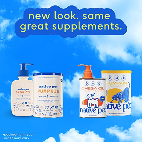 Native Pet Omega Oil For Dogs & Pumpkin For Dogs | Dog Fish Oil Supplements | All-Natural, Organic Pumpkin Fiber For Dogs | 8 Oz. Omega Oil & Pumpkin Powder #TOP1