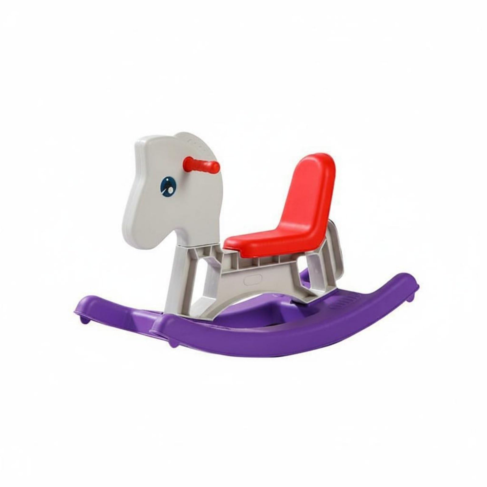 Cavallo a Dondolo Bambini Giocattolo Cavalcabile Materiale PP Robusto Movimento Sicuro Adatto Bambini Soggiorno, Grigio