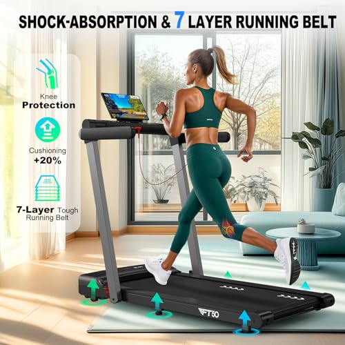 ORISYN Cinta de Correr para el Hogar, Plegable, 1-12 km/h, Tapiz de Caminar 3 en 1 con Pantalla LED Doble, 12 Programas y Control Remoto, Compatible con la Aplicación - Imagen 6