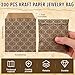 Sinload 200 Pcs Damask Kraft Paper Jewelry Bags 3 x 4 Inch Jewelry Travel Pouches Storage Bags Bulk Small Jewelry Organizer Pouches with Brown Black Damask for Women Holiday Gift Presents Packaging