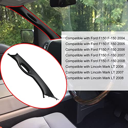 Liyaauto A Pillar Interior Trim Handle Left Passenger Side Compatible Replace Oem 4L3Z-1503599-Aaa With Ford F150 F-150 2004-2008 Lincoln Mark Lt 2006-2008 (Black, Left Driver Side) #TOP1