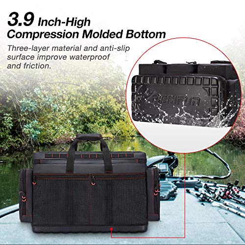 Piscifun Fishing Tackle Bags With 4 Tackle Boxes, Large Water Resistant Fishing Storage Bags With 3700 Tackle Trays, Outdoor Travel Pro Fishing Tackle Bag For Fishing, Camping, Hiking (Xl) #TOP3