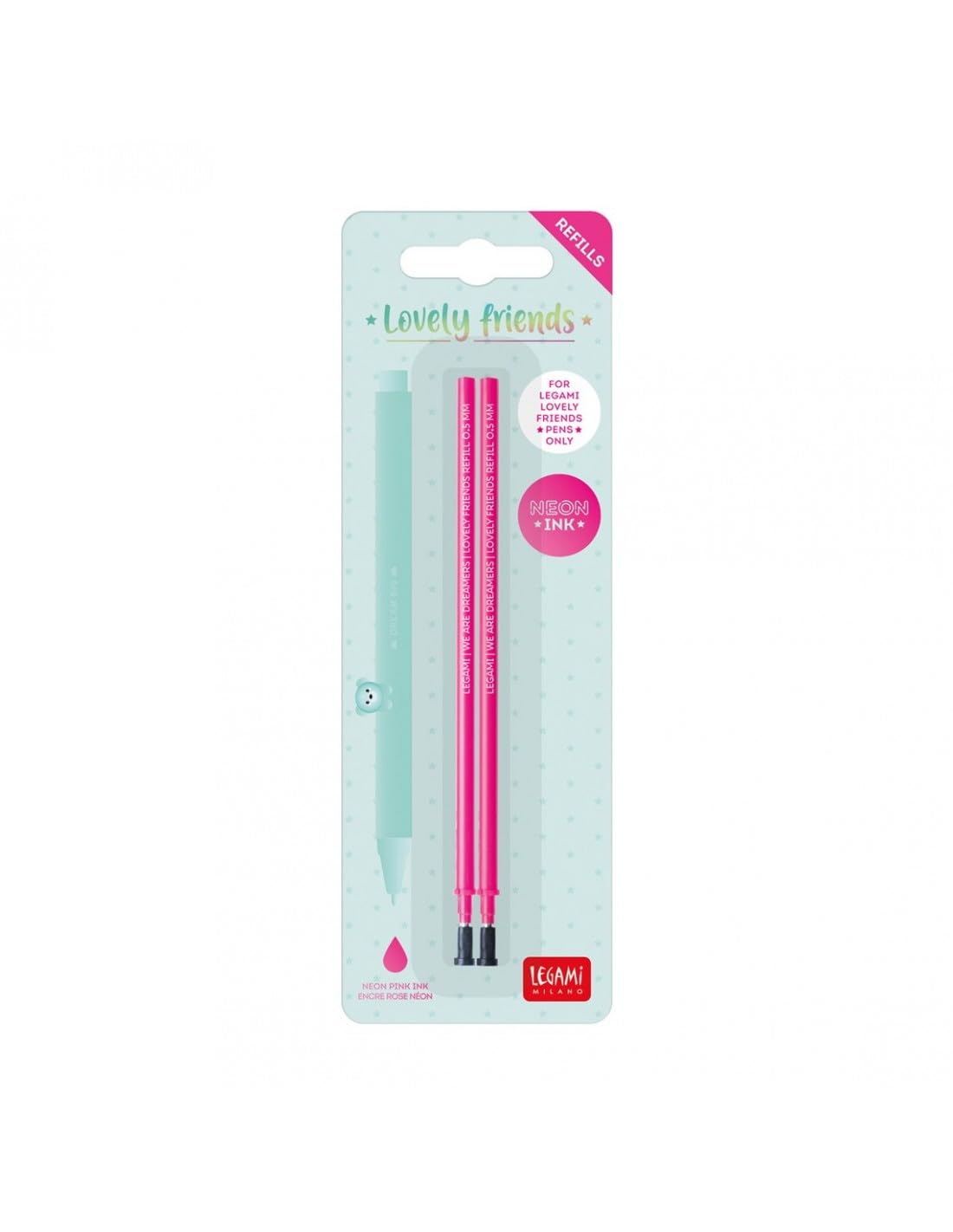 12 Mines Rechange Pour Stylos Legami Effaçables - 0.7mm - Bleu, Noir, Violet, Turquoise - GutSache