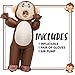Spooktacular Creations Kids Inflatable Monkey Costume, Halloween Inflatable Costume for Boys, Full Body Monkey Air Blow Up with Gloves for Halloween Cosplay Dress Up Parties