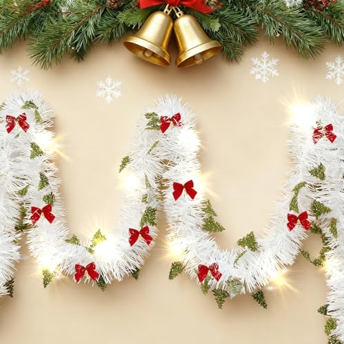 5m Weihnachtsgirlande mit Beleuchtung und Timer, Girlande Weihnachten,...