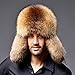 Unisex Winter Ushanka Trooper Hat with Ear Flap Chin Strap,Fox Mink Fur,3 Colors,Adjustable 58CM. Brown