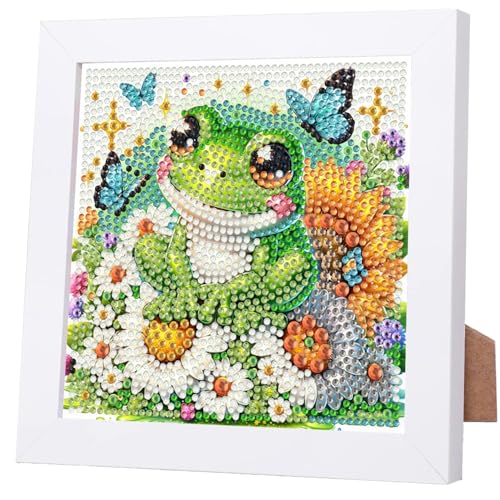 Peinture diamant grenouille WEMEON contre l'ennui des écrans : kit complet avec cadre inclus