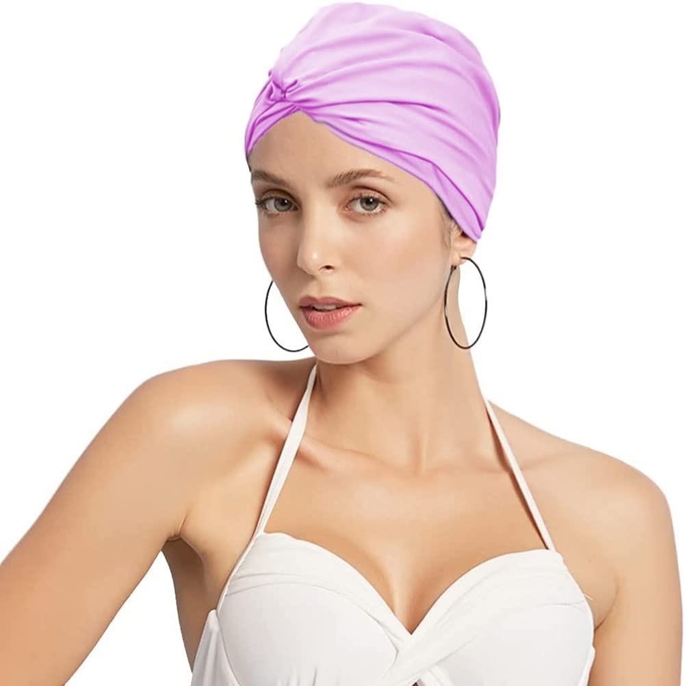 Cuffia da bagno da donna a pieghe stile turbante, cappello da spiaggia per capelli lunghi, elegante cuffia da piscina, da doccia non impermeabile | Leroy Merlin
