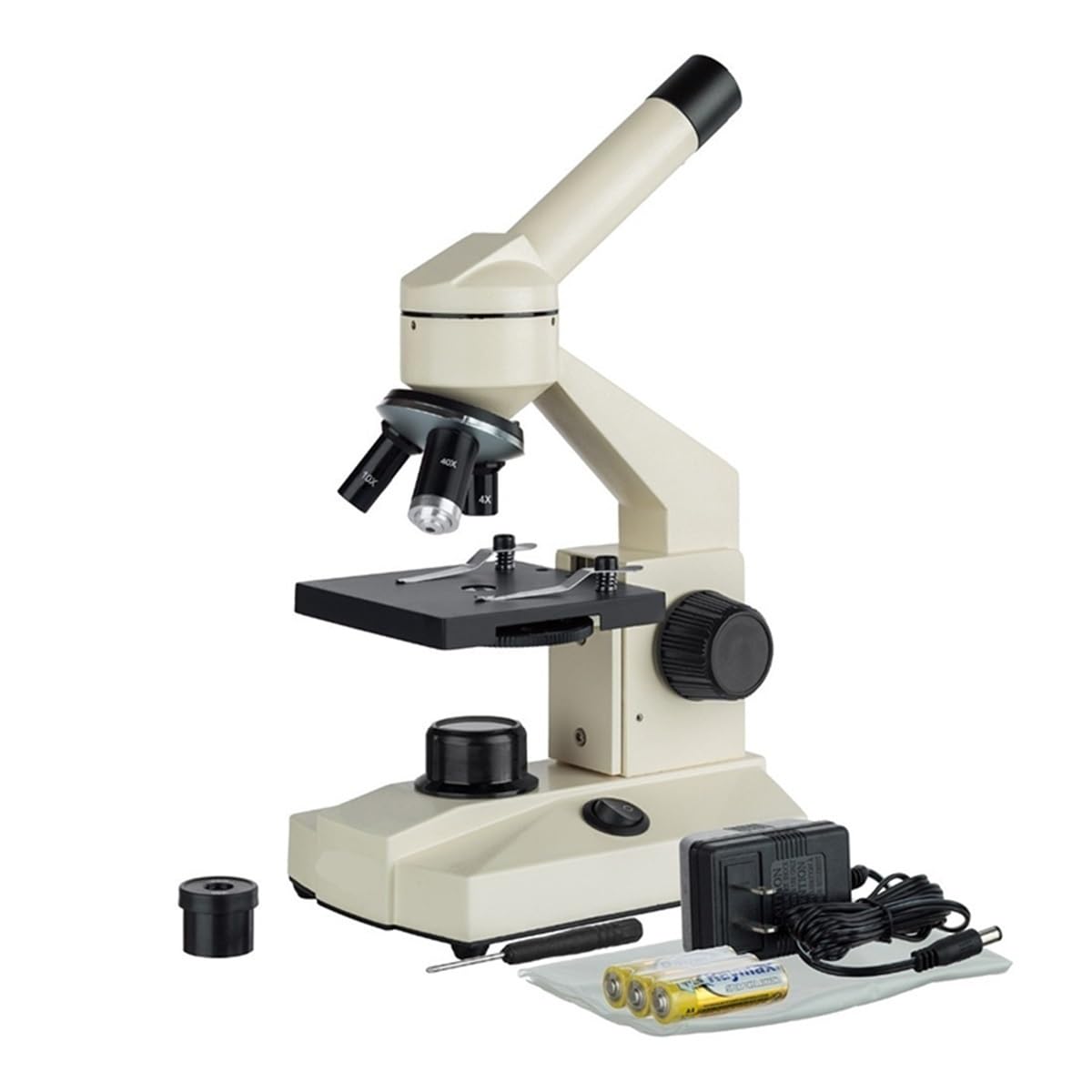 Microscopio 4 0x-1000x Microscopio biológico de Lente de Vidrio óptico Todo Metal.