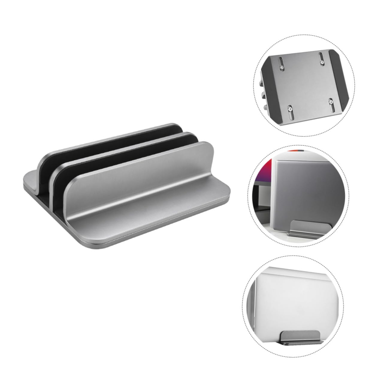 Angoily Soporte Vertical Doble para Portátil Base para Tableta Aluminio Soporte para Escritorio para Oficina o Estudio Excelente y Ventilación