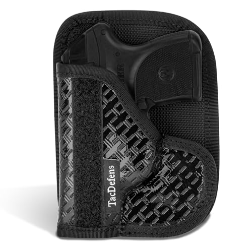 TacDefens Pocket Holster Fits LCP 380, Ambidextrous Compatible with LCP 380 Holster, Concealed Carry, Non-Slip Material, Front Sight Protection, Removable Outer Flap