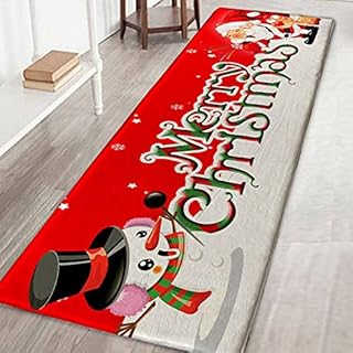Ardorlove Thicken Home Decor Ornament Soft Cartoon Xmas Rug Runner 3D Caroset Door Mat Festival Christmas Carpet Non-Slip Bath Mat Comfortable Mat Floor Rug - 40 * 120cm Christmas Wreath (40 * 120cm)