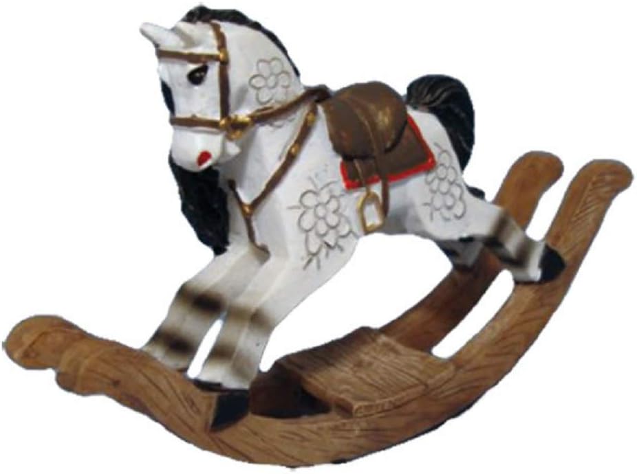 Melody Jane Dolls Houses Dollhouse White Rocking Horse Old Fashioned Nursery Toy Shop Accessory